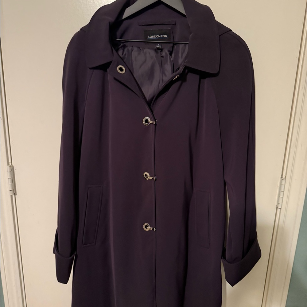 London Fog Women's Deep Purple Rain Trench Coat